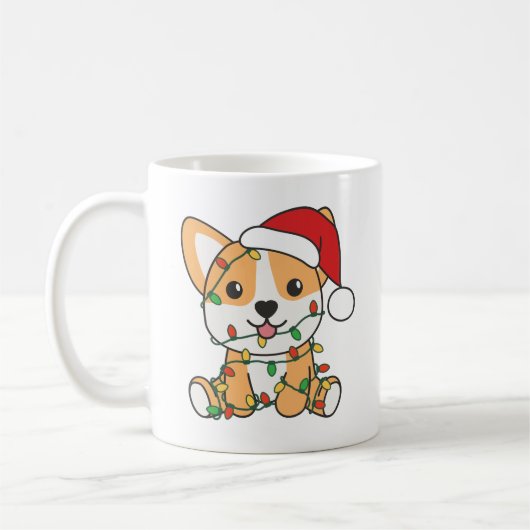 Mug Corgi Noël Animaux d'hiver Chien (Gauche)