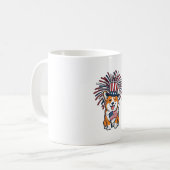 Mug Corgi patriote Feu d'artifice Chien Conception vec (Devant gauche)