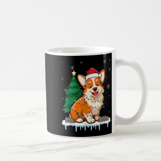 Mug Corgi Père Noël Christmas Tree Lights Xmas Boys Me (Droite)