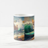 Mug Corgi Plage Surf Peinture (Centre)