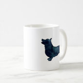 Mug Corgi race Chien Noir Aquarelle Silhouette (Devant droit)