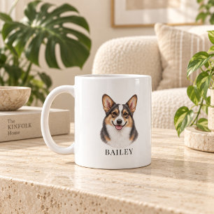Mug Corgi Tricolore Bluie Personnalisé