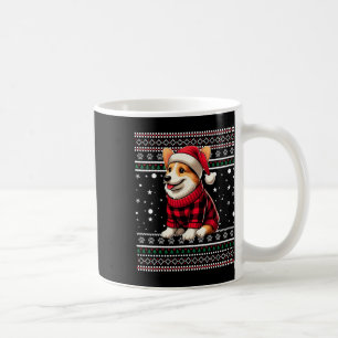 Mug Corgi Ugly Funny Santa Hat Buffalo Plaid Noël
