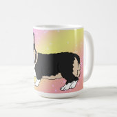 Mug Corgi Valentines Jour Galaxie rose (Devant droit)