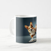 Mug Corgi Yoga - Poignée (Devant gauche)