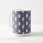 Mug Corgis à Santa Hats et Snowflakes Motif (Devant gauche)