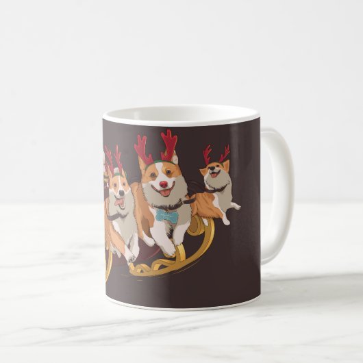 Mug Corgis de Noël (Devant droit)