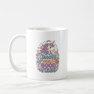 Mug Corne Groovy Licorne Bonnes Vibrations Charmant PO