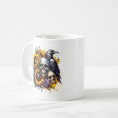 Mug Corneille de tournesol et crânes (Devant gauche)