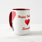Mug Corneille gothique & coeur amour Valentines (Devant gauche)