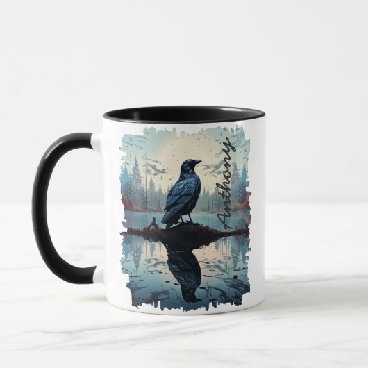 Mug Corneille par Tranquil Lake Réflexion (Gauche)