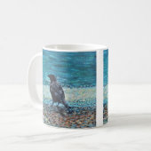 Mug Corneille sur la peinture de plage (Devant gauche)