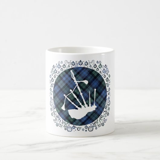 Mug Cornemuse Silhouette sur tartan (Centre)