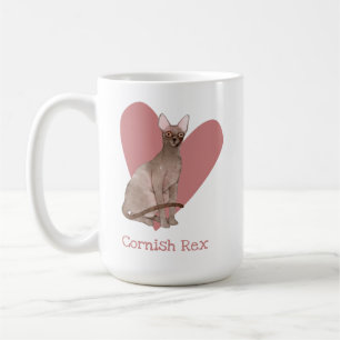 Mug Cornouailles Rex Chat Aquarelle Kitty Coeur rose