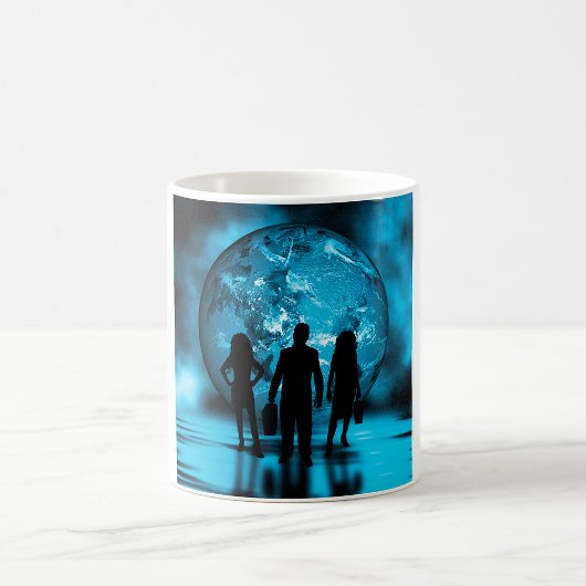 Mug Corporate Team Silhouette Futuristic Business