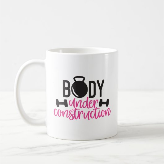 Mug Corps en construction avec poids (Gauche)