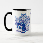Mug Corrections/rayures/secousses bleues folkloriques (Gauche)