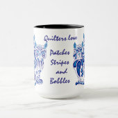 Mug Corrections/rayures/secousses bleues folkloriques (Centre)