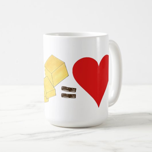 Mug Correspondance alimentaire classique Popcorn + Beu (Devant droit)