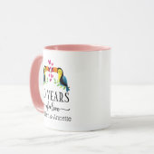 Mug Correspondance de couple d'oiseaux du 10e annivers (Devant gauche)