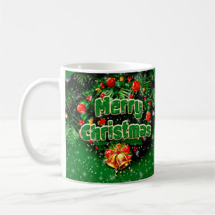 Mug Correspondance Green Joyeux Noël Gold cloches