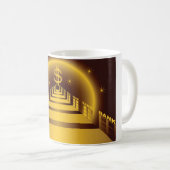 Mug Corridor de la banque dorée Finance dollar brillan (Devant droit)
