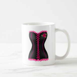 Mug Corset noir rose
