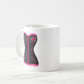 Mug Corset Noir Rose rose (Devant gauche)