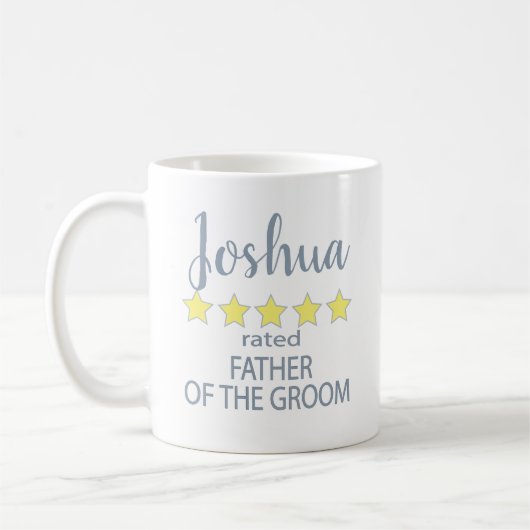 Mug Cortège de Mariage & de Mariée 5 étoiles, père du  (Gauche)
