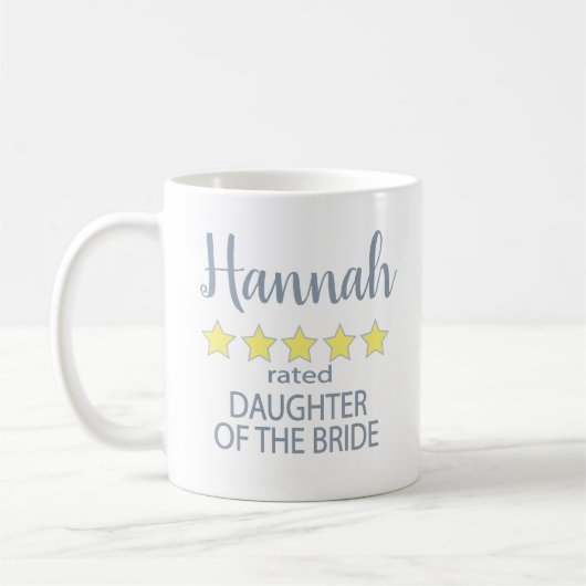 Mug Cortège de mariage & de noce 5 étoiles Fille de la (Gauche)