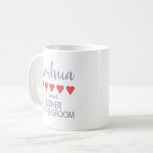 Mug Cortège de mariage et de mariée 5 coeurs père du m (Devant gauche)