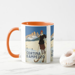 Mug Cortina d'Ampezzo, Italie, Alpes de ski de voyage 