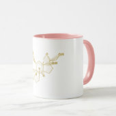 Mug Cortisol Hormone Formule chimique structurelle or (Devant droit)