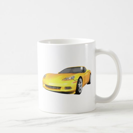 Mug Corvette 2008 : Voiture de sport : Finition jaune (Droite)
