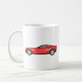 Mug Corvette 2008 : Voiture de sport : Finition rouge (Gauche)