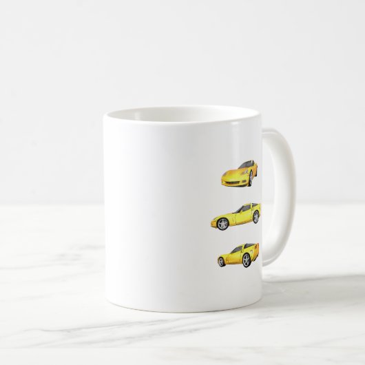 Mug Corvette jaune : (Devant droit)