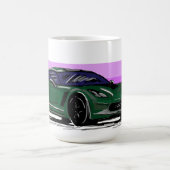 Mug Corvette verte C7 avec bandes violettes (Centre)