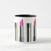 Mug Cosmétologiste Lipstick beauté rose chrome rouge (Centre)