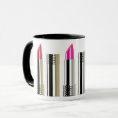 Mug Cosmétologiste Lipstick beauté rose chrome rouge (Devant gauche)