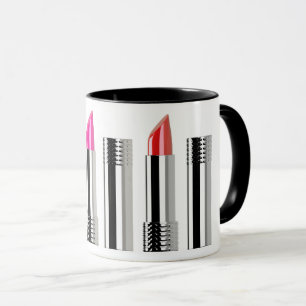 Mug Cosmétologiste Lipstick beauté rose chrome rouge