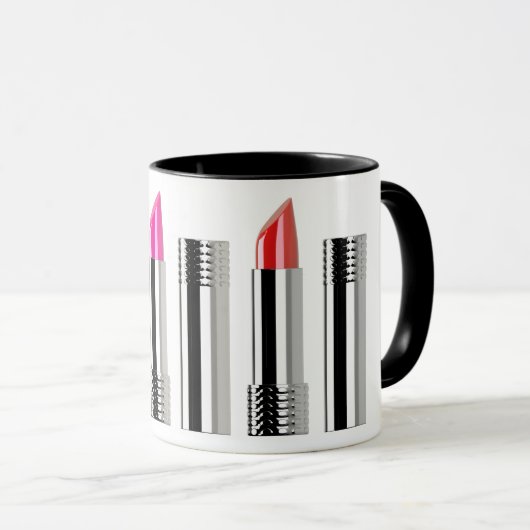 Mug Cosmétologiste Lipstick beauté rose chrome rouge (Devant droit)