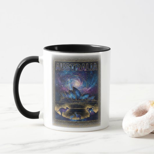 Mug Cosmic Australie Sydney Art Céleste (Avec donut)
