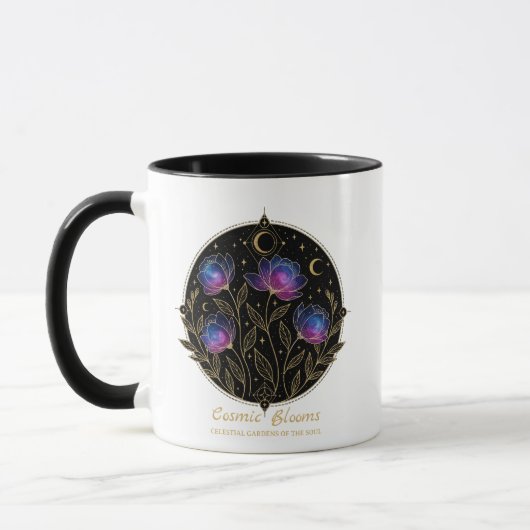 Mug Cosmic Blooms – Celestial Floral Mandala flowers (Gauche)