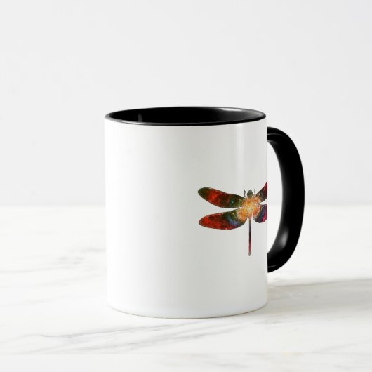 Mug Cosmic Dragonfly • Galaxy Wings & Nebula Trails (Devant droit)