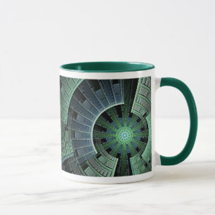 Mug Cosmic Green Pod Green Abstrait géométrique