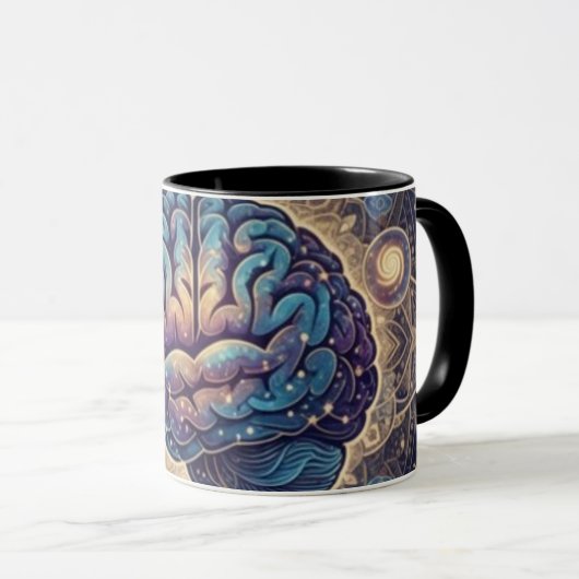 Mug Cosmic Mind Mandala – Abstract Brain Art (Devant droit)