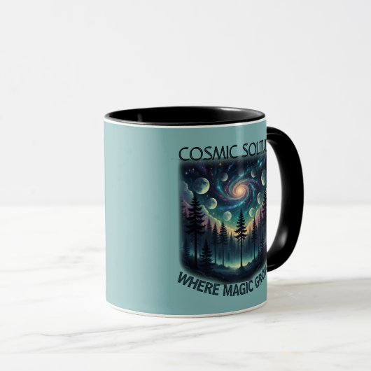 Mug Cosmic Solitude Galaxy Forest • Moon Phases (Devant droit)