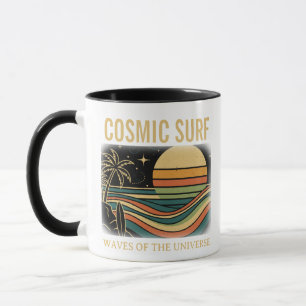 Mug Cosmic Surf Rétro Vague • Surf Vintage Coucher de