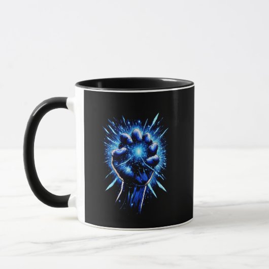 Mug Cosmic Tension | Futuristic Energy Grip Art (Gauche)