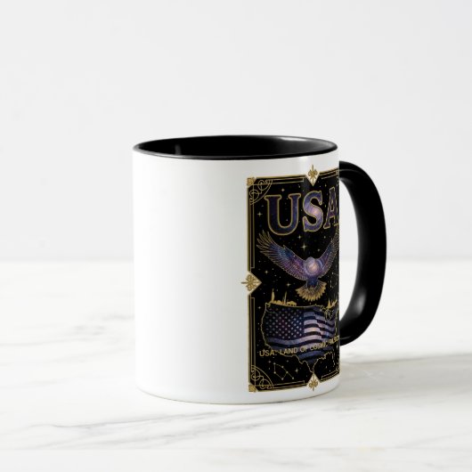 Mug Cosmic USA Eagle Celestial Map Art (Devant droit)